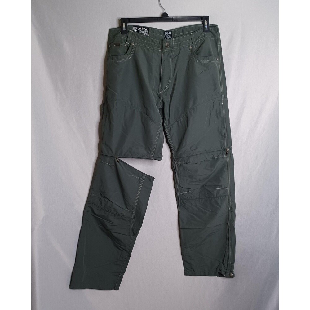 Kuhl Pants Mens 36x32 Green Liberator Convertible Zip Off Hiking Outdoor Trail